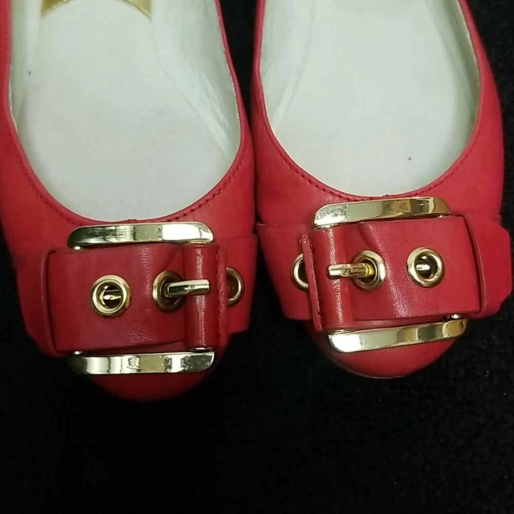 [Excellent Condition] MICHAEL KORS leather ballet flats in Red Calder MK Size 6